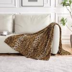 Edenleaf Leopard Print Blanket Fleece Throw for Bed Sofa Travel and Camping, Super Soft Cozy Fluffy Plush Cheetah Print Blanket for All Seasons 50"x60" (Dark Brown)