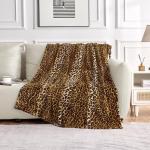 Edenleaf Leopard Print Blanket Fleece Throw for Bed Sofa Travel and Camping, Super Soft Cozy Fluffy Plush Cheetah Print Blanket for All Seasons 50"x60" (Dark Brown)