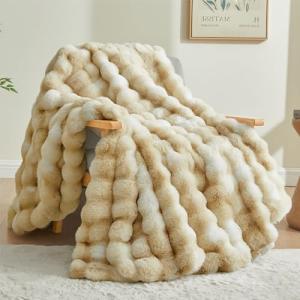 Cozy Faux Fur Tie-Dye Throw Blanket, 50x60 Inches