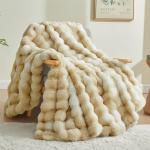Cozy Faux Fur Tie-Dye Throw Blanket, 50x60 Inches