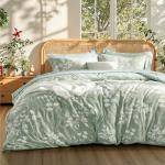 Sage Green Floral King Comforter Set - 7 Pieces