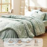 Sage Green Floral King Comforter Set - 7 Pieces