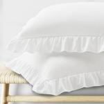 Ruffle Pillow Cases Set of 2 - White 20" x 26