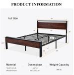 Full Size Metal Platform Bed Frame with Storage