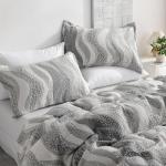 NTBAY Soft Cotton Pillow Shams, 2-Pack, Grey Waves