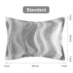 NTBAY Soft Cotton Pillow Shams, 2-Pack, Grey Waves