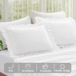 Ruffle Pillow Cases Set of 2 - White 20" x 26