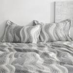 NTBAY Soft Cotton Pillow Shams, 2-Pack, Grey Waves