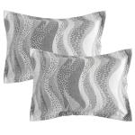 NTBAY Soft Cotton Pillow Shams, 2-Pack, Grey Waves