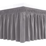 Biscaynebay Adjustable Silver Grey Bed Skirt for Queen