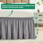 Biscaynebay Adjustable Silver Grey Bed Skirt for Queen