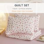 Floral Quilt Set - Reversible Pink Bedspread