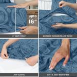 Navy Blue Paisley Queen Sheet Set – 6 Pieces