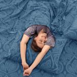 Navy Blue Paisley Queen Sheet Set – 6 Pieces