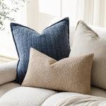 Cozy Camel Textured Throw Pillow Covers, 2-Pack
