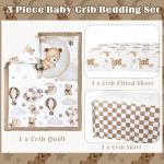 3 Pcs Safari Animal Crib Bedding Set