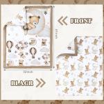 3 Pcs Safari Animal Crib Bedding Set