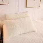 Cream Faux Fur Pillow Shams - 2 Pack 20"x26
