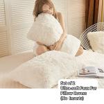 Cream Faux Fur Pillow Shams - 2 Pack 20"x26