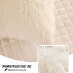 Cream Faux Fur Pillow Shams - 2 Pack 20"x26