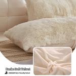 Cream Faux Fur Pillow Shams - 2 Pack 20"x26