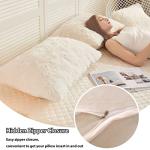 Cream Faux Fur Pillow Shams - 2 Pack 20"x26