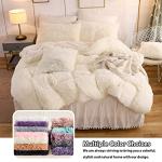 Cream Faux Fur Pillow Shams - 2 Pack 20"x26