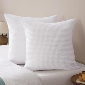 Ultra Soft Waffle Weave Euro Shams, 2 Pack