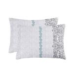 Bohemian Teal Gray Reversible Pillowcases Set of 2