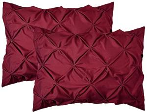 Burgundy Pinch Pleat King Sham Set - 2 Pack