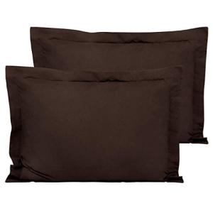 Soft Microfiber Pillow Shams Set of 2 - Dark Brown