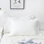 Cozy White Ruffle Pillow Shams Set of 2