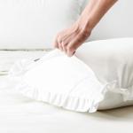 Cozy White Ruffle Pillow Shams Set of 2
