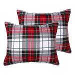 Spencer Plaid Quilted Sham Set in Christmas Colors