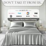 DECOLURE Luxury Satin Queen Bed Sheet Set