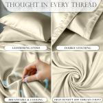 Luxurious Satin Queen Bed Sheet Set - Champagne