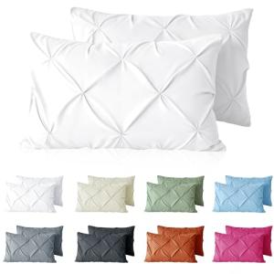 Queen Pintuck Pillow Cases Set of 2 - White