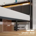 Dark Grey Full Size Bed Frame with Charging Station