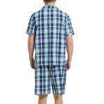 Royal Blue Plaid Men's Cotton Pajama Set