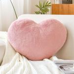 Dusty Pink Heart Shaped Decorative Throw Pillows