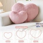 Dusty Pink Heart Shaped Decorative Throw Pillows