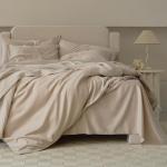Queen Double Stitch Cotton Tencel Duvet Cover Set