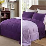 Reversible Queen Comforter Set in Deep Purple/Lilac