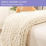 Cozy Beige Chunky Knit Throw Blanket - 40x60 inches