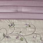 Madison Park Serene Faux Silk Comforter Set - Floral Embroidery Design, All Season Bedding Set, Matching Bed Skirt, Decorative Pillows, Purple King(104"x92") 7 Piece