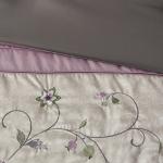 Madison Park Serene Faux Silk Comforter Set - Floral Embroidery Design, All Season Bedding Set, Matching Bed Skirt, Decorative Pillows, Purple King(104"x92") 7 Piece