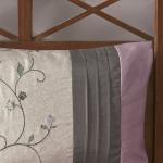 Madison Park Serene Faux Silk Comforter Set - Floral Embroidery Design, All Season Bedding Set, Matching Bed Skirt, Decorative Pillows, Purple King(104"x92") 7 Piece