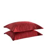 MarCielo Red Embroidered Microfiber Pillow Shams Set