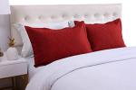 MarCielo Red Embroidered Microfiber Pillow Shams Set