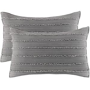 King Size Ultra Soft Grey Pillow Shams Set